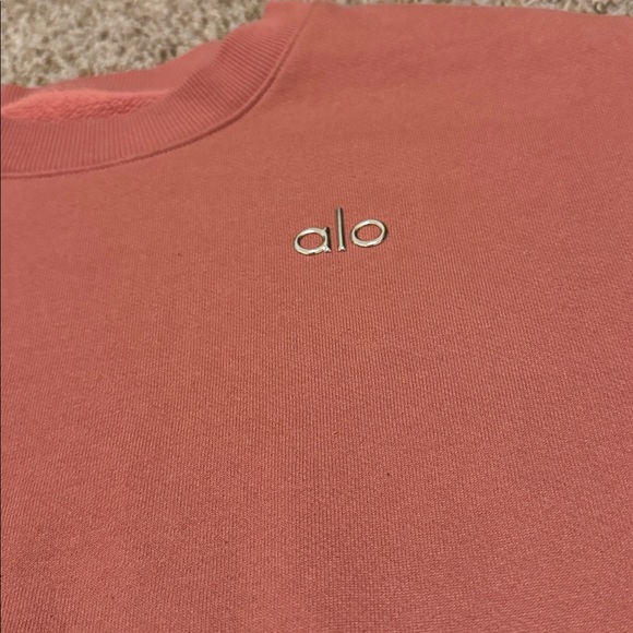 ALO Accolade soft terracotta crewneck sweatshirt - Picture 2 of 2